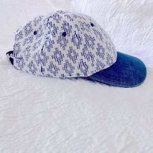 Proud Mary Denim and Ivory Diamond Denim Bill Woven Baseball Cap